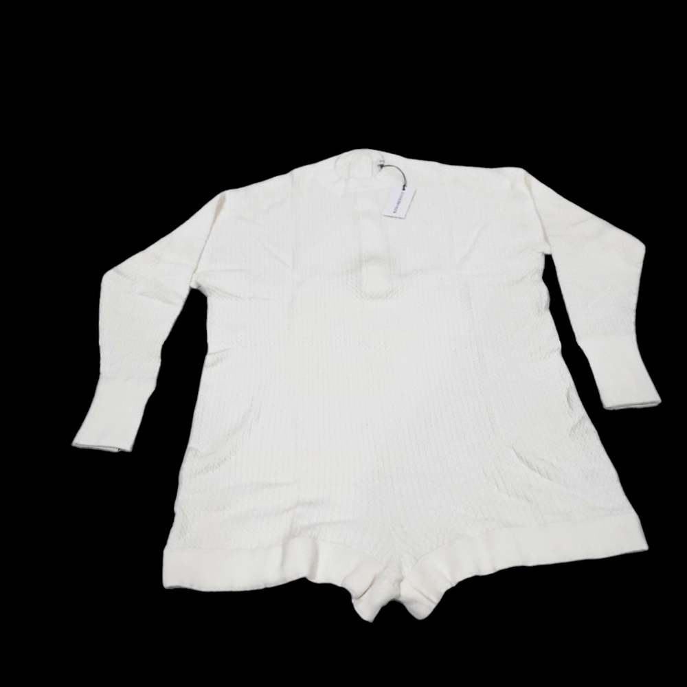 WEWOREWHAT Mock Neck Cozy Sweater Romper - Picture 5 of 8